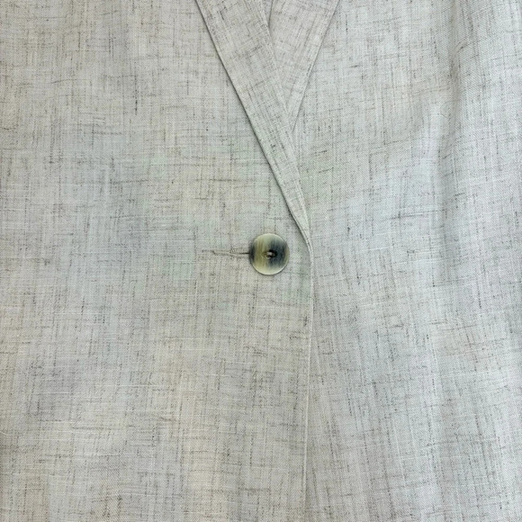 Vintage Sag Harbor Woman Natural Beige Linen Blend One Button Blazer Plus 24W - Picture 4 of 8
